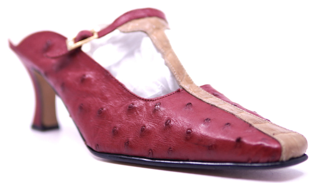 Red Ostrich & Buttercup Alligator Heels 9-US Women's image 2
