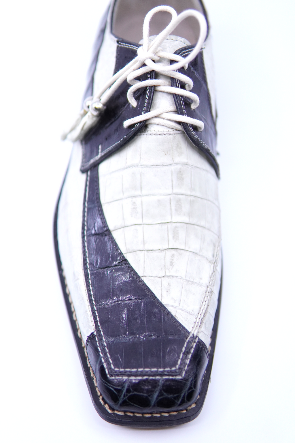 Black & White Full Crocodile Dress Shoes US Men's 9.5 image 1