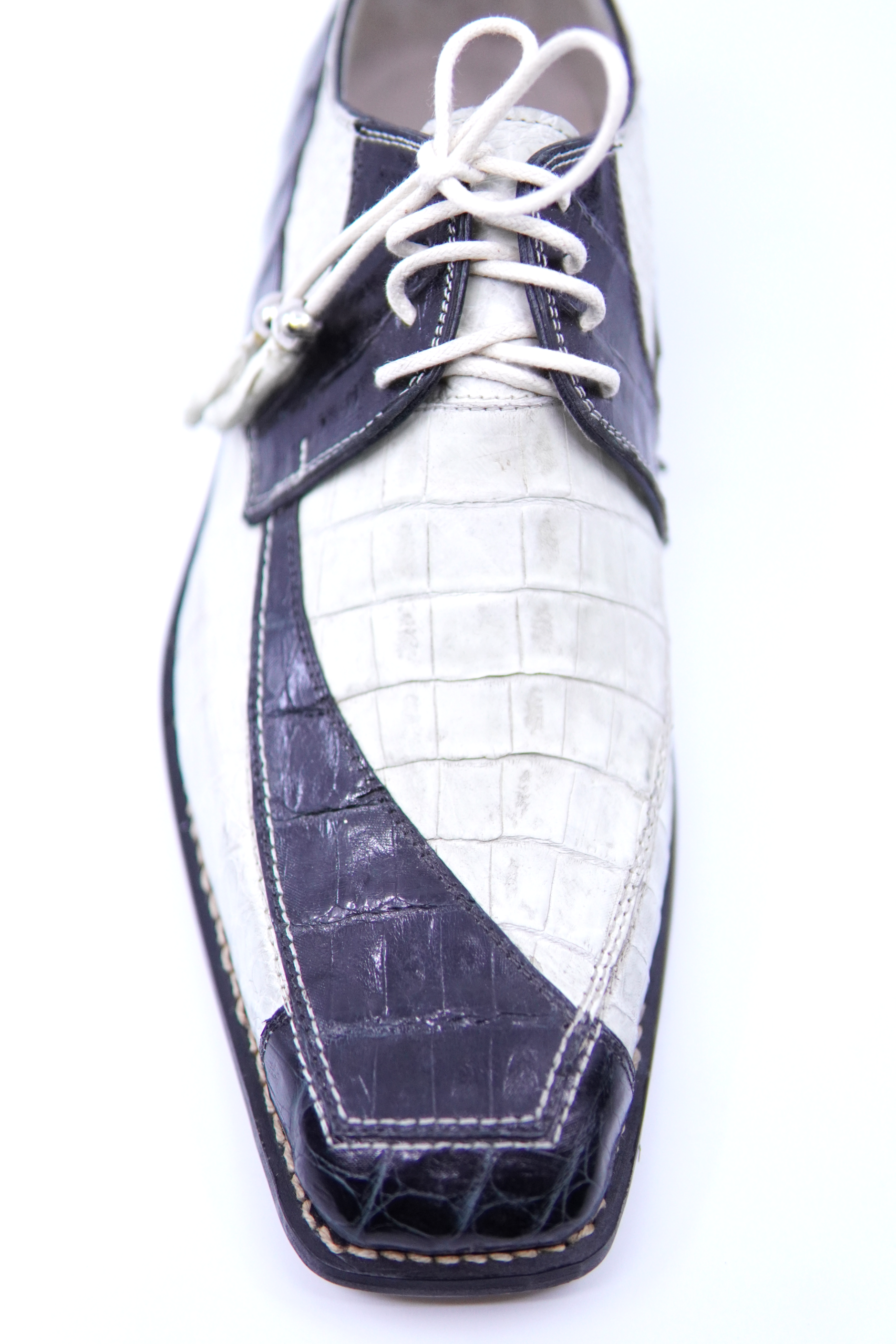 Black & White Full Crocodile Dress Shoes US Men's 9.5 image 1
