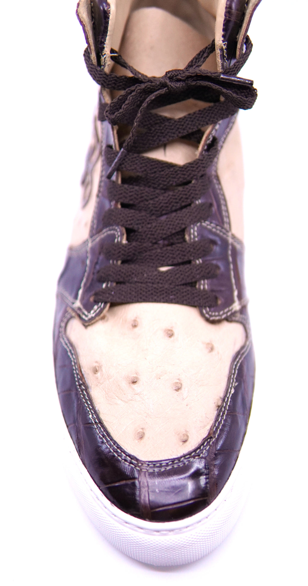 Glossy Alligator Belly & Beige Ostrich US Men's 11 image 2