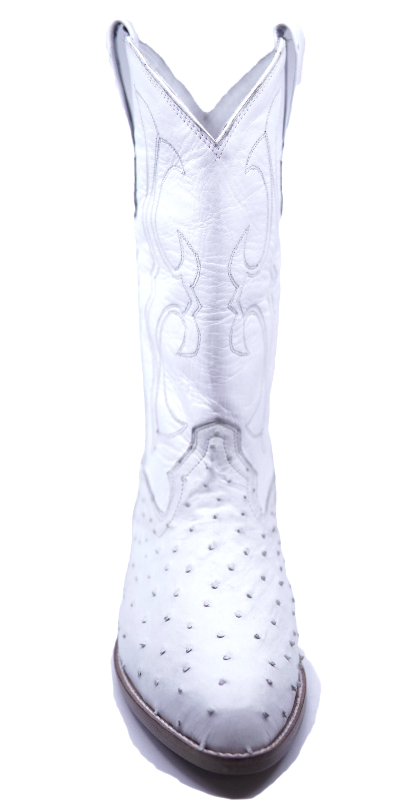 Winter White Ostrich Cowboy Boots image 3