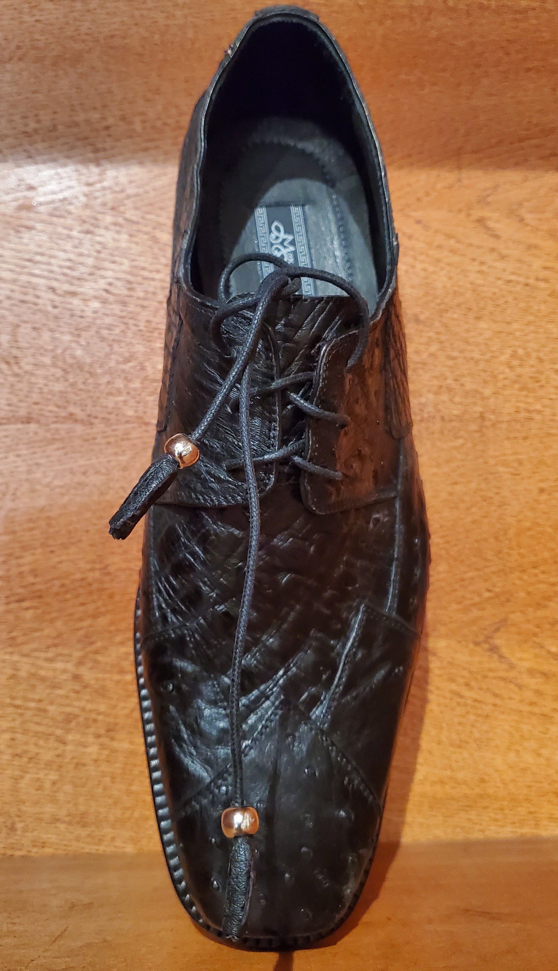 Black Ostrich Dress Shoe US Men's 11.5 image 2