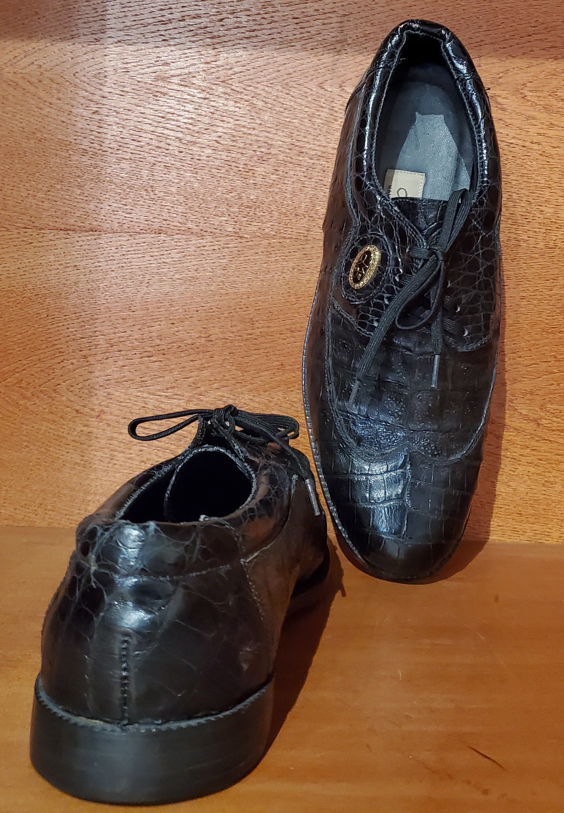 Black Crocodile Golf Shoe US Men's 10 image 3