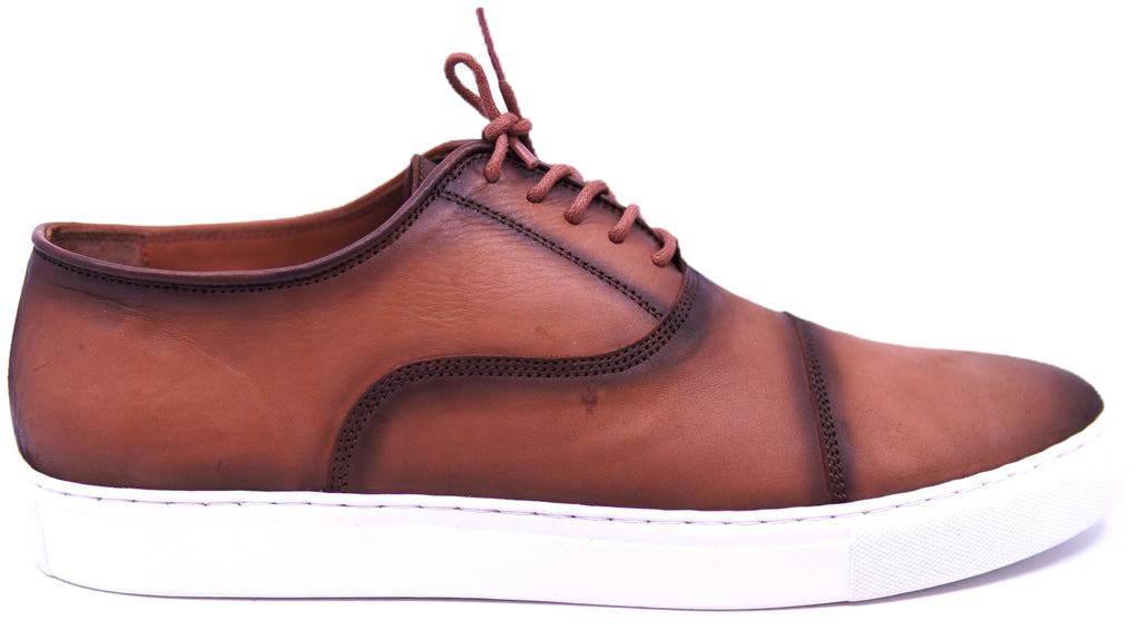 Full Cognac Leather Sneaker image 0