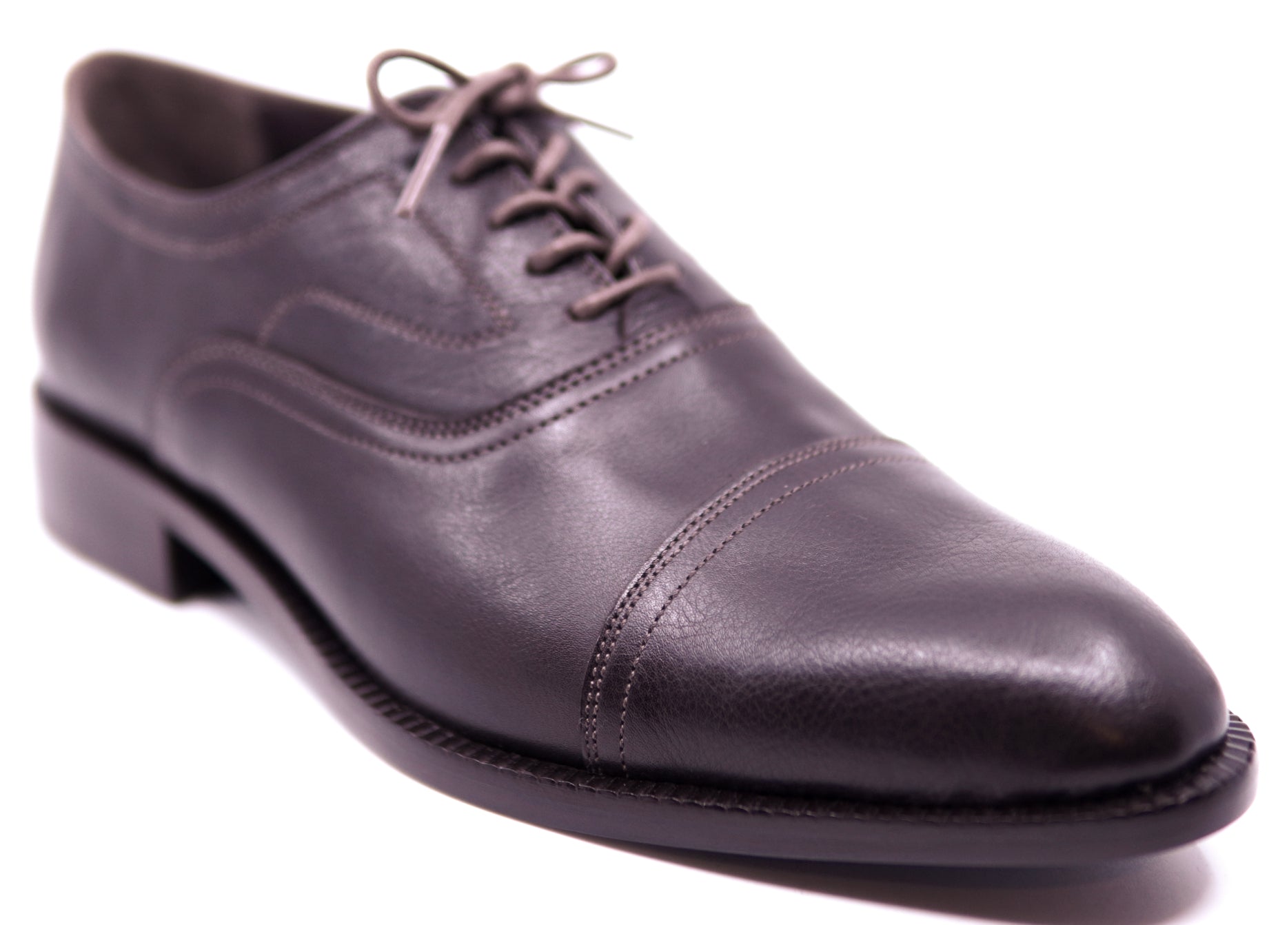 Dark Brown Leather Captoe Dress Shoe image 2