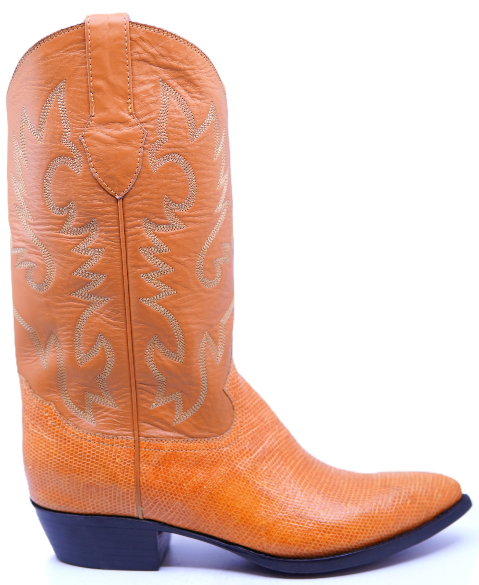 Genuine Orange Lizard Cowboy Boots image 0