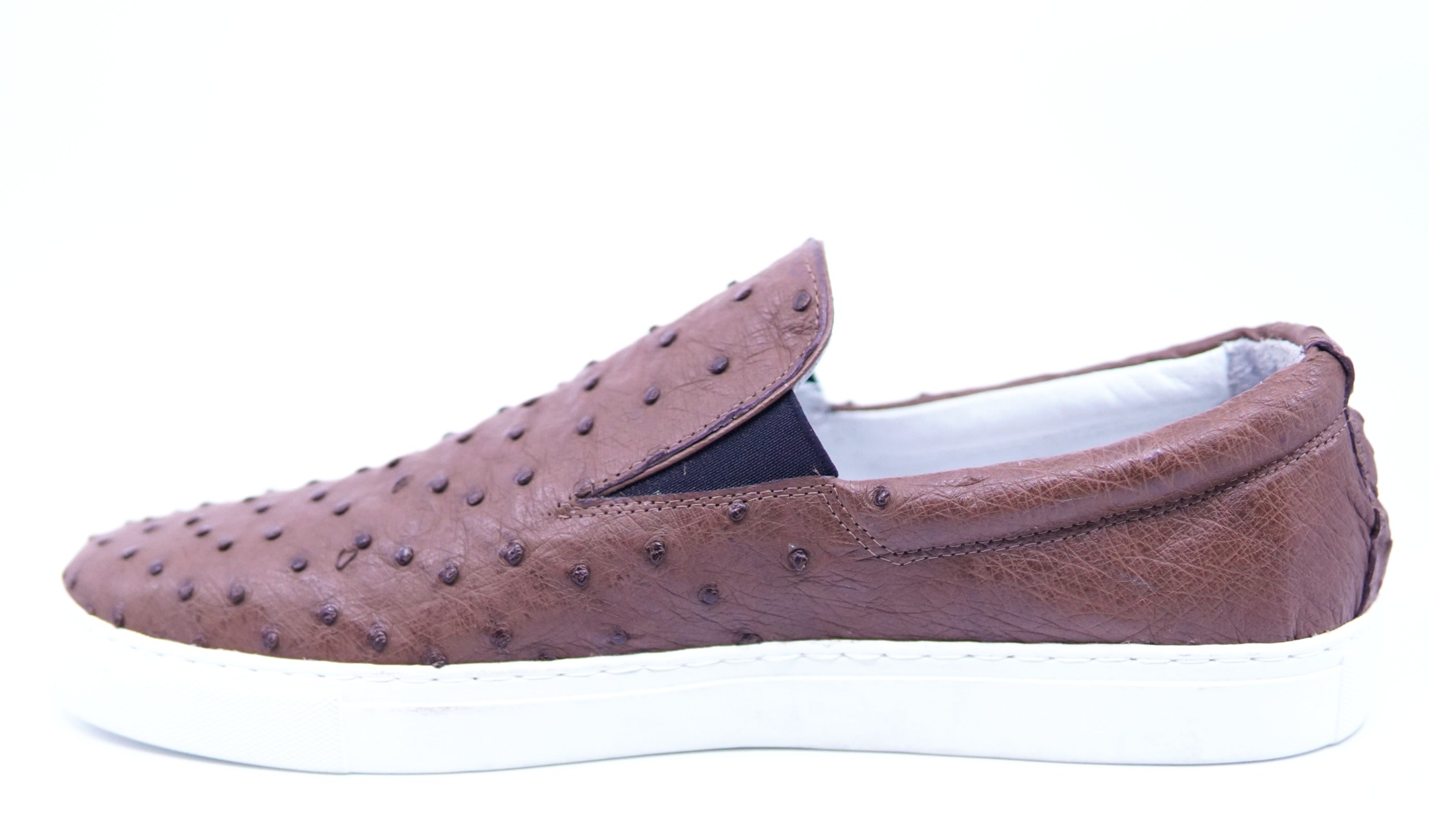 Brown Ostrich Slip On Sneaker US 14 image 2