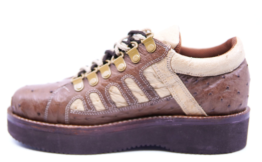 Beige & Brown Ostrich Sneaker US 7 image 2