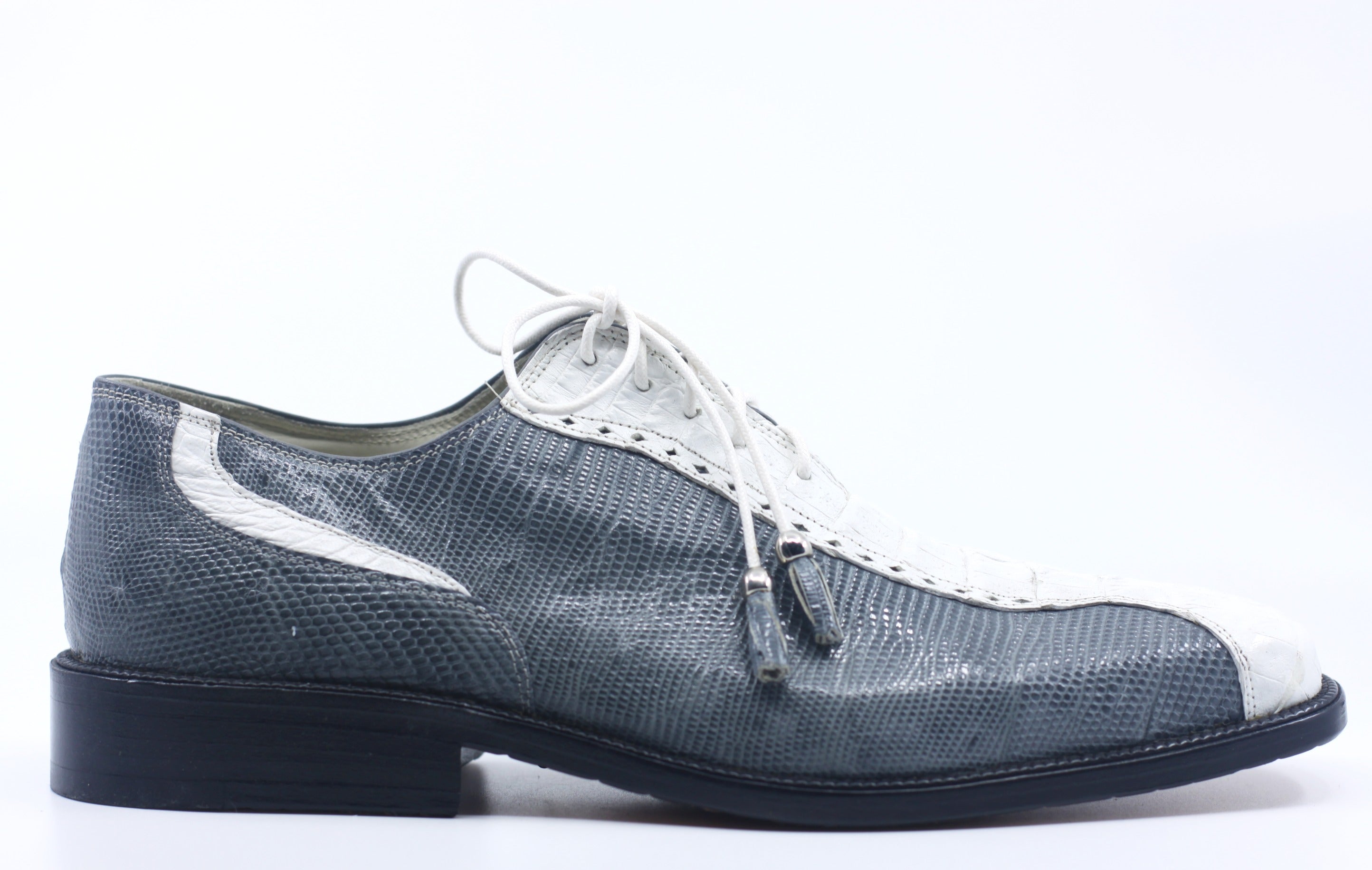 Grey and White Lizard and Alligator Dress Shoes 10 image 0