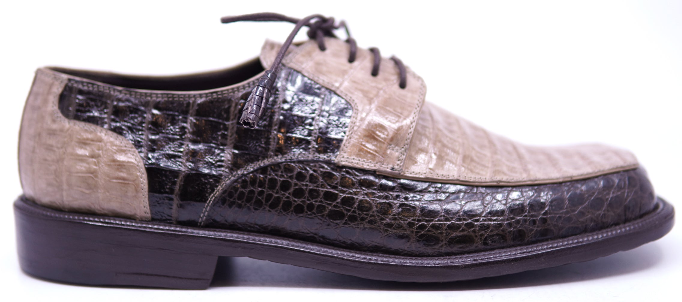 Genuine Glossy Brown & Oryx Crocodile Dress Shoe 12 Wide-US Men's image 0