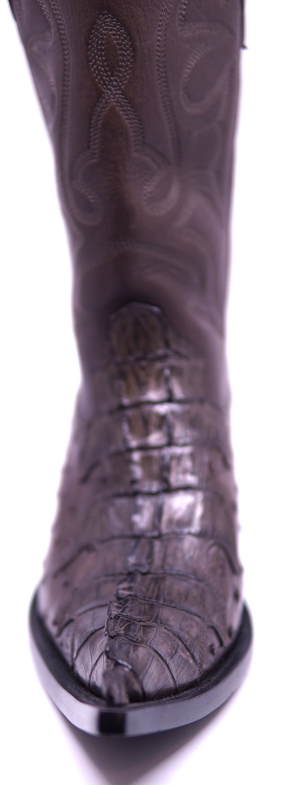 Ostrich & Caiman Tail Pointed Toe Western Boots image 2