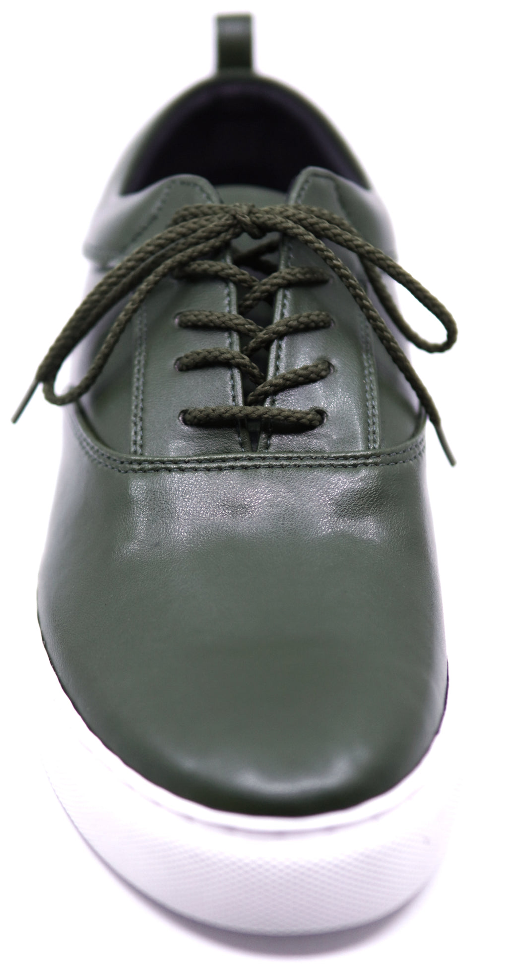 Vegan Olive Green Leather Sneaker image 3