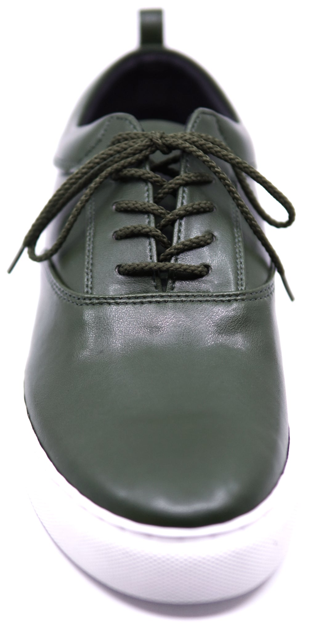 Vegan Olive Green Leather Sneaker image 3