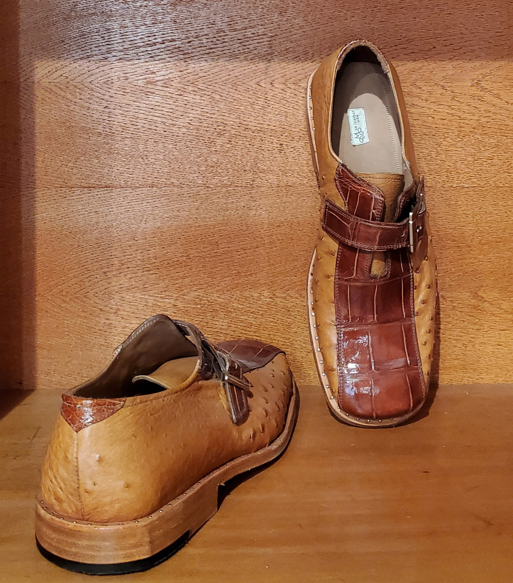 Cognac Alligator & Ostrich Dress Shoes US Men's 11 image 3