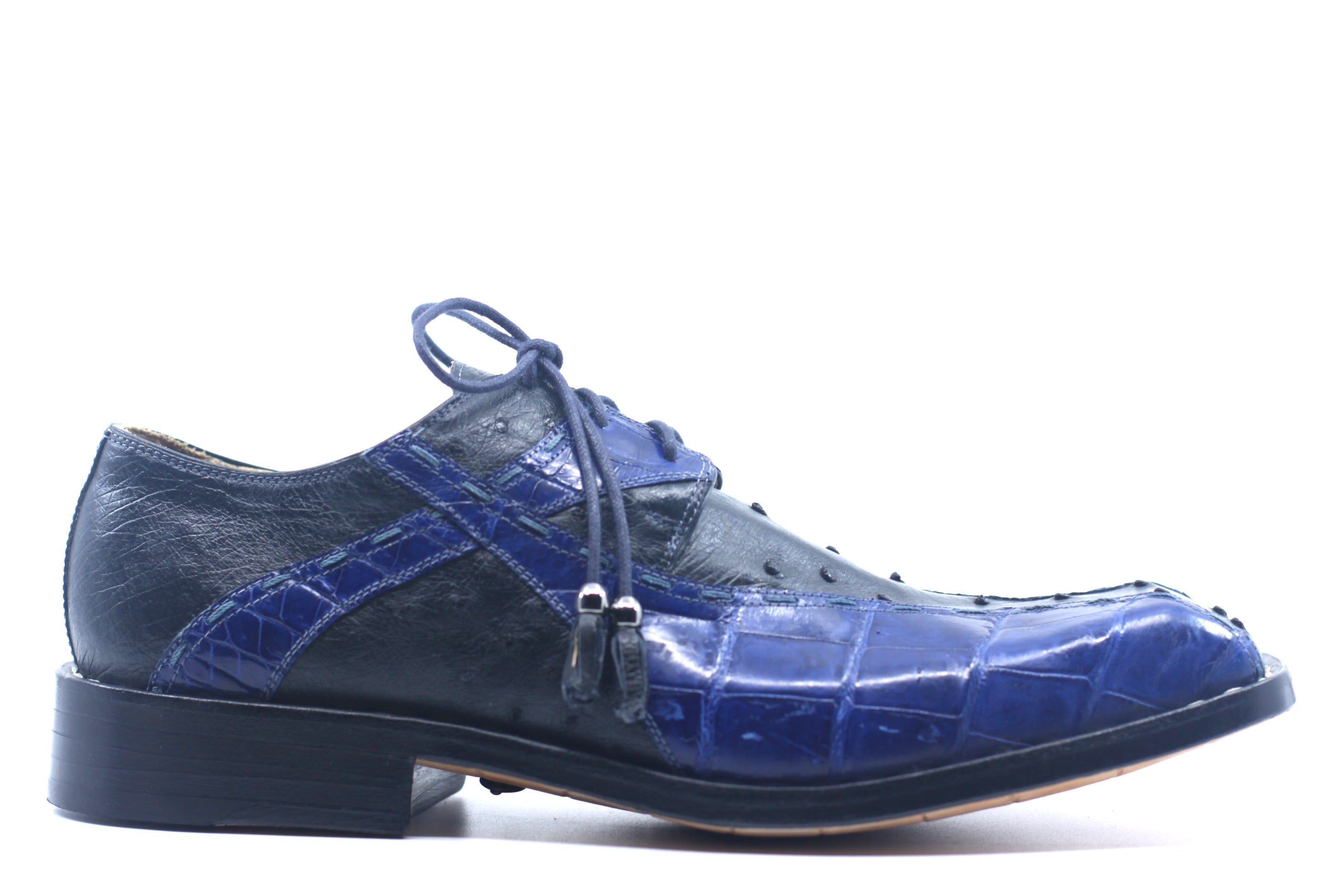 Blue and Navy Alligator and Ostrich Dress Shoe US 11 image 0