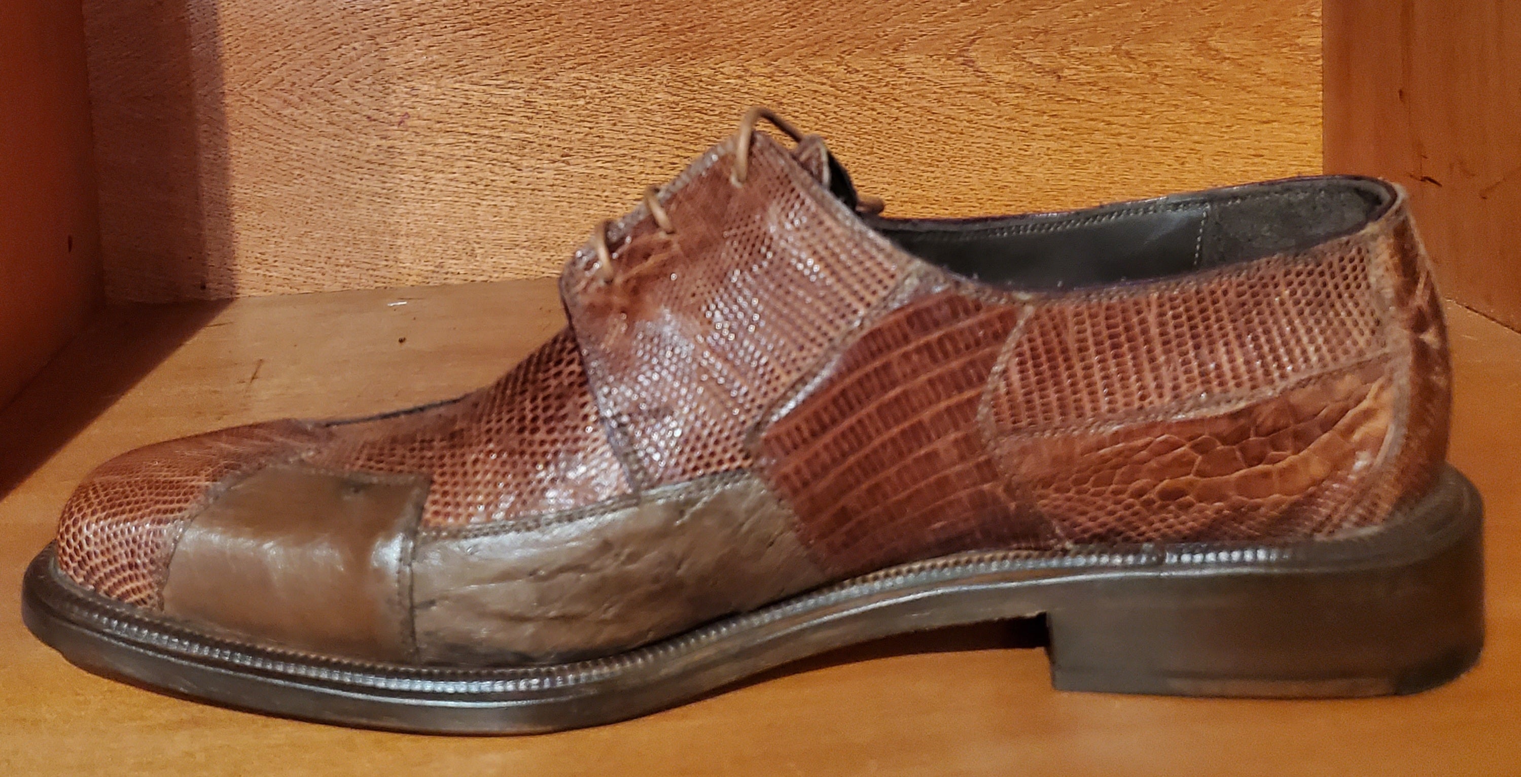 Cognac Ostrich and Lizard 007 US Men's 11.5 image 1