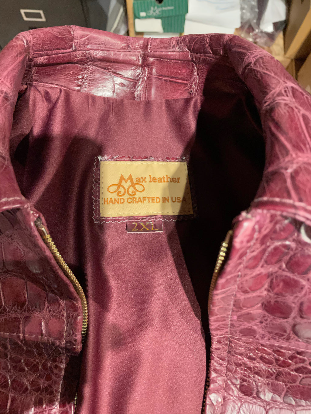 Full Genuine Alligator Belly Jacket US XXL image 2