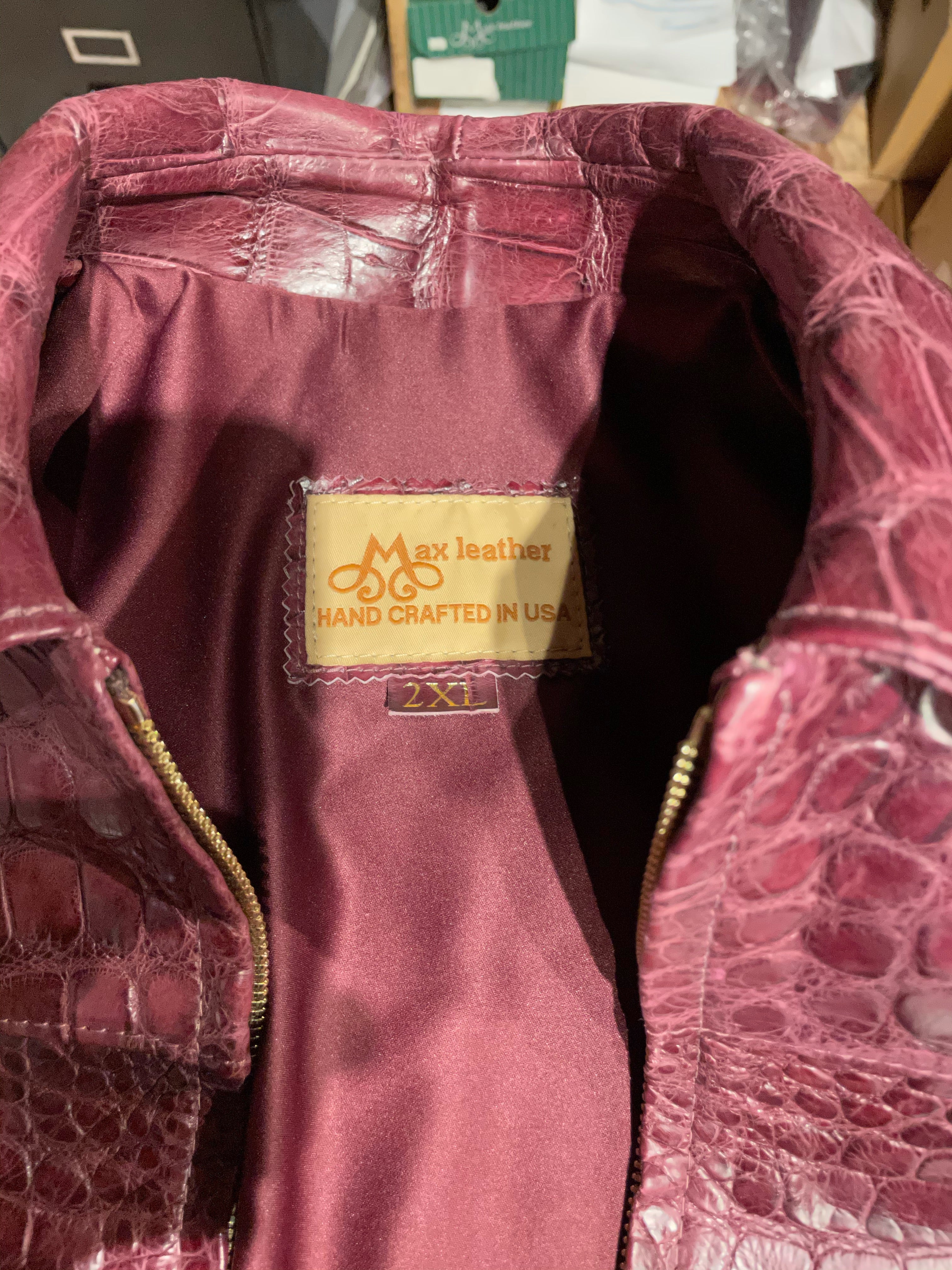 Full Genuine Alligator Belly Jacket US XXL image 2