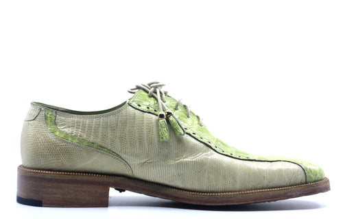Beige and Green Alligator and Lizard Dress Shoe US 11 image 0