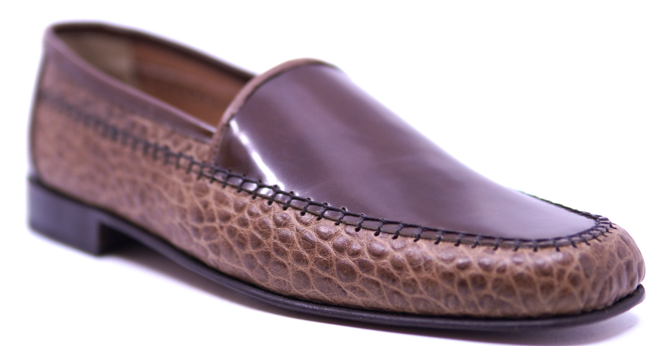 Genuine Leather Textured & Patent Loafer 12-US Men's image 2