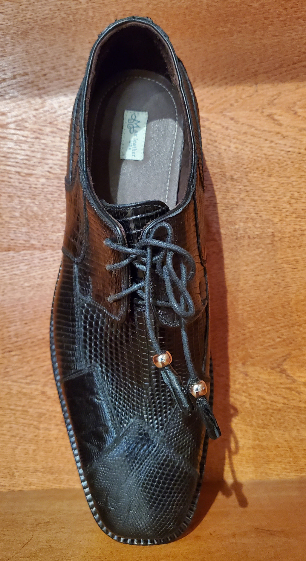 Black Lizard Dress Shoe US Men's 10.5 image 3
