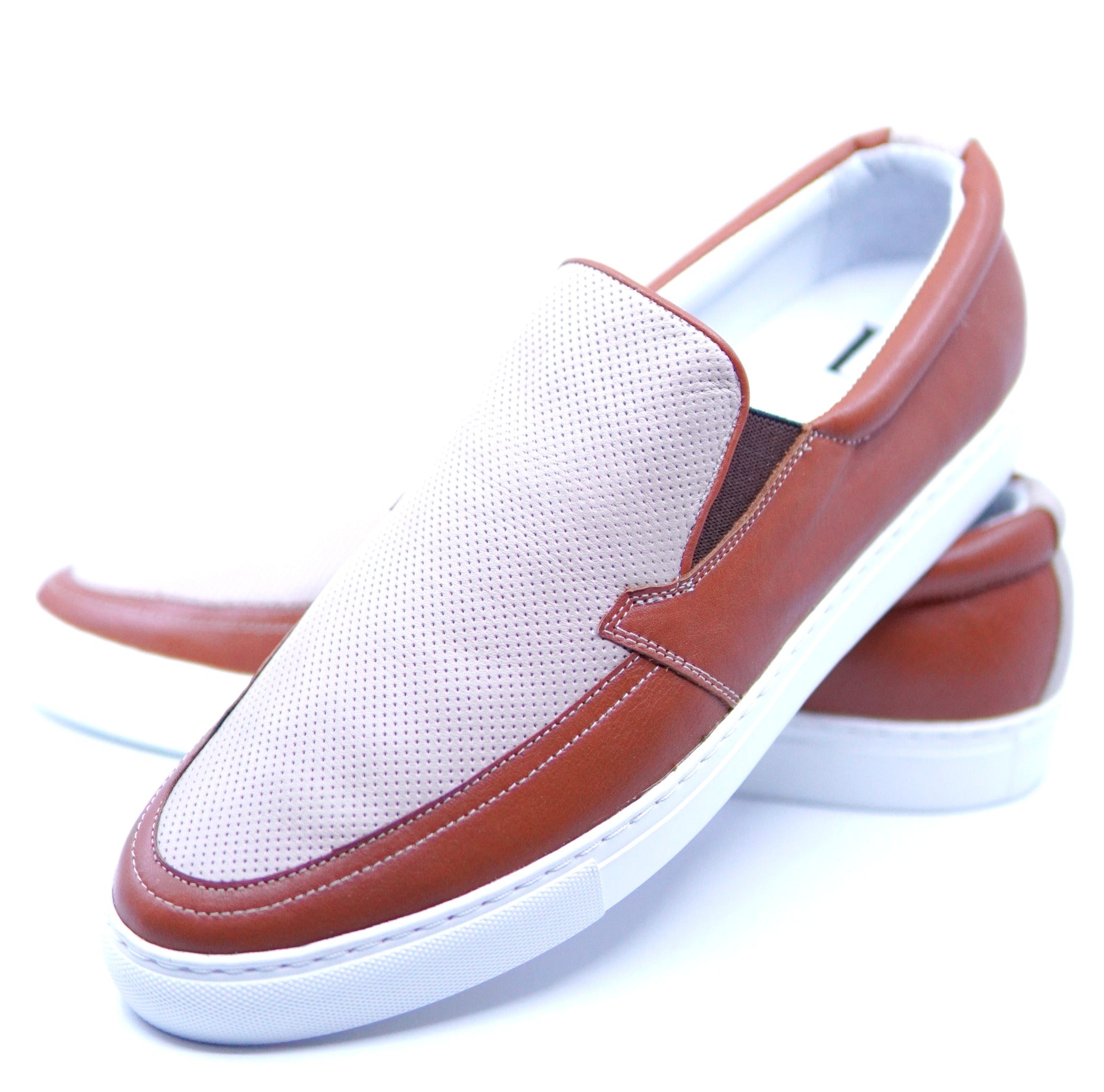 Cognac Leather Slip On Sneaker image 3