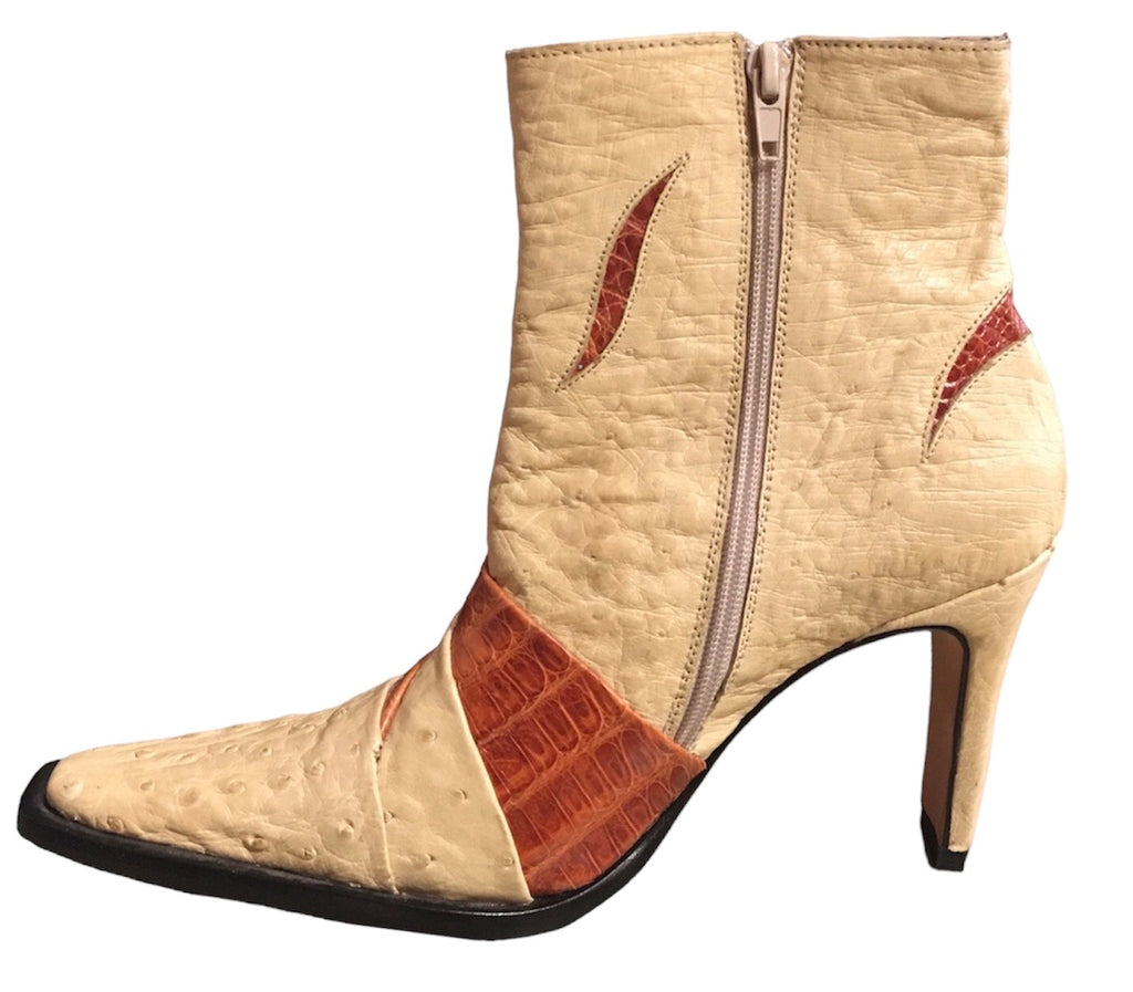 Ostrich and Croc Ankle heel image 1