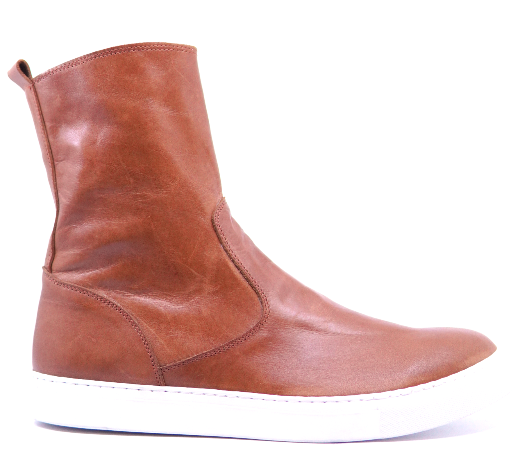 Cognac Leather Boot Sneakers image 0