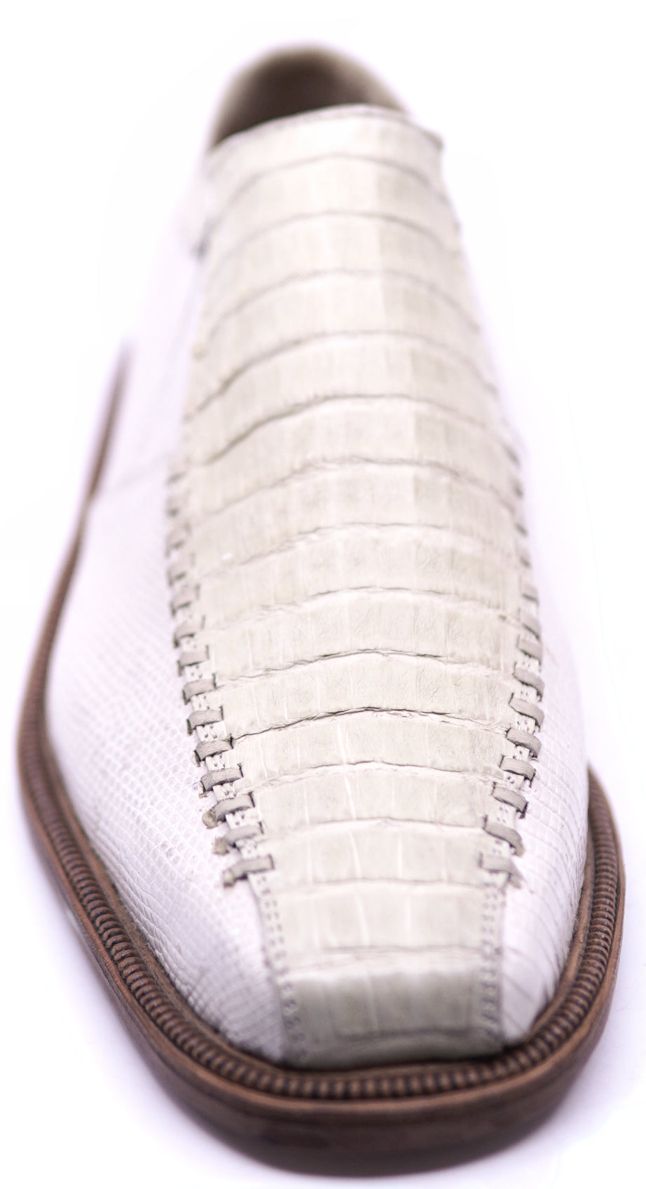 Genuine Beige Lizard & Crocodile Loafer Dress Shoe image 3