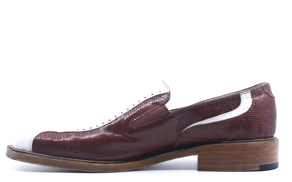 Cognac and White Lizard and Alligator Loafer US 11 image 2