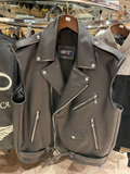 Leather Biker Vest US Men's 2XL image 0