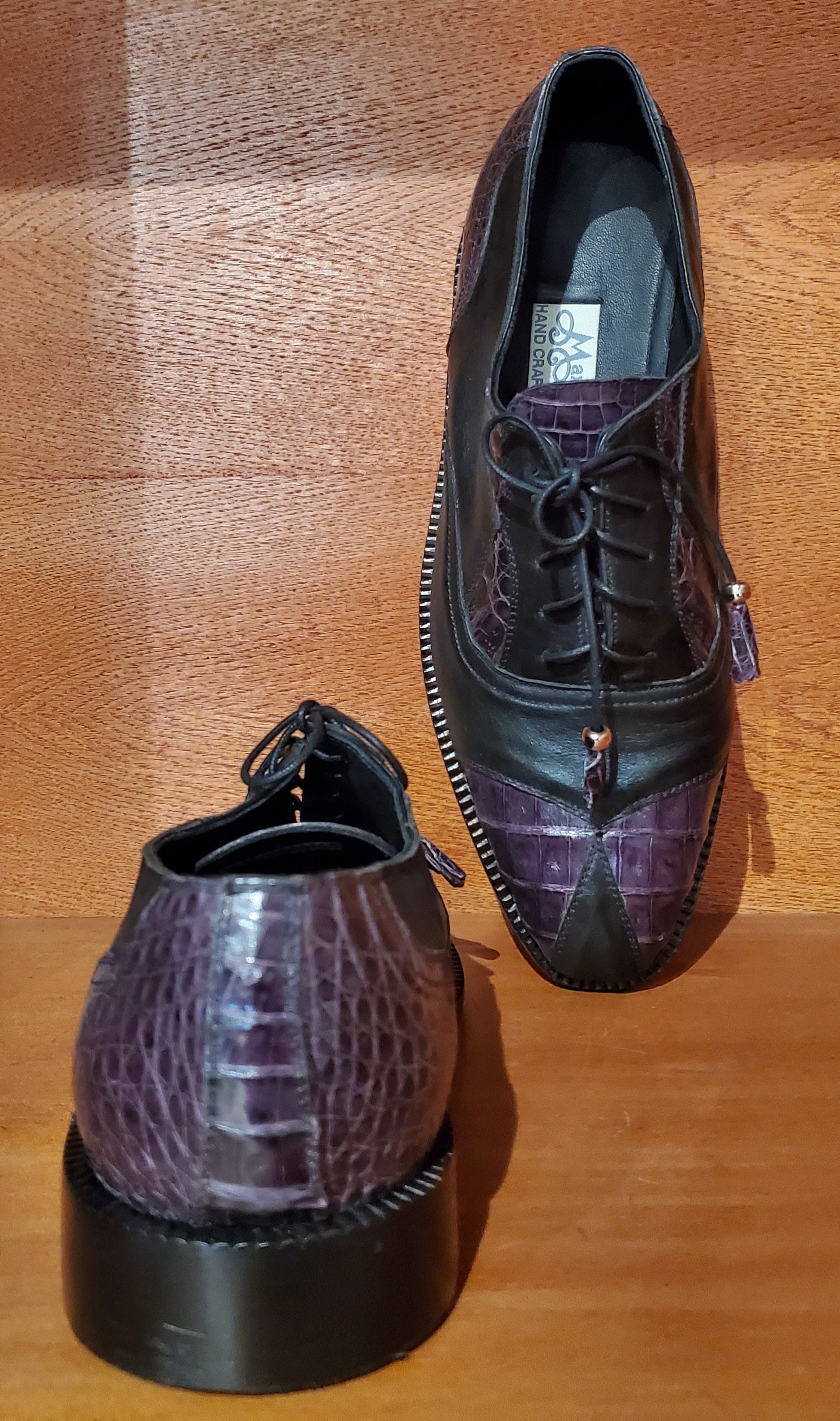 Purple Crocodile & Black Leather US Men's 11.5 image 3