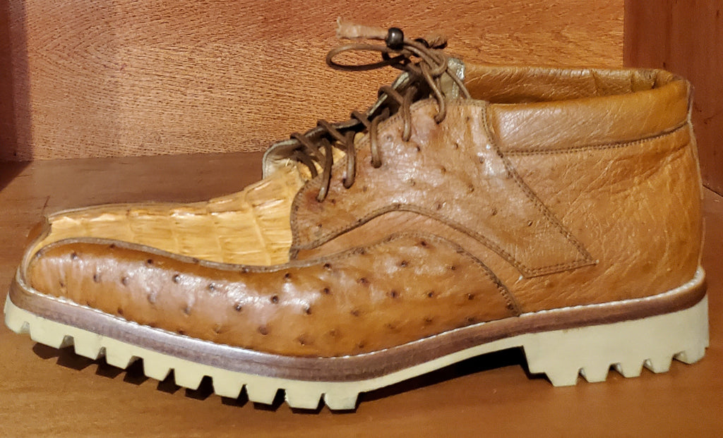 Ostrich & Caiman Tail Ankle Boot US Men's 10.5 image 1