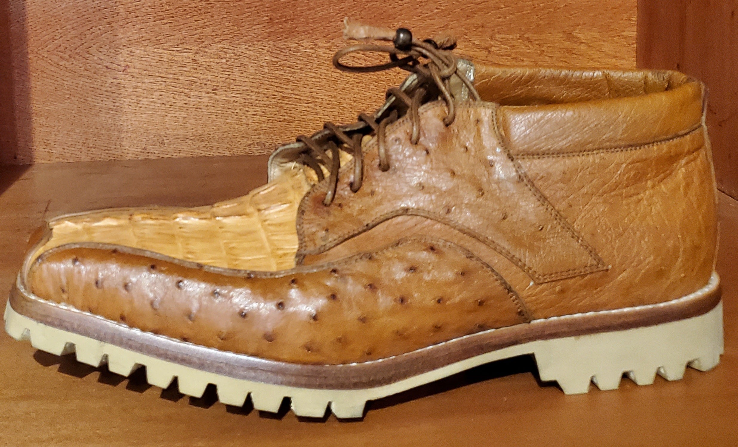 Ostrich & Caiman Tail Ankle Boot US Men's 10.5 image 1