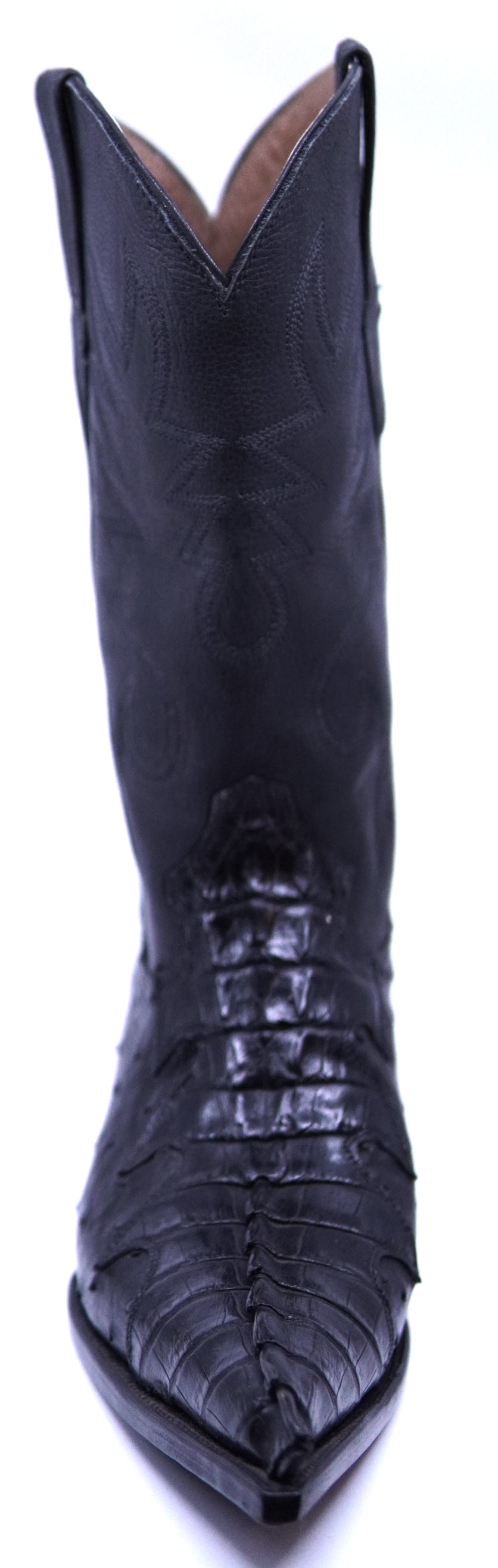 Caiman Tail & Ostrich Pointed Toe Cowboy Boots image 3