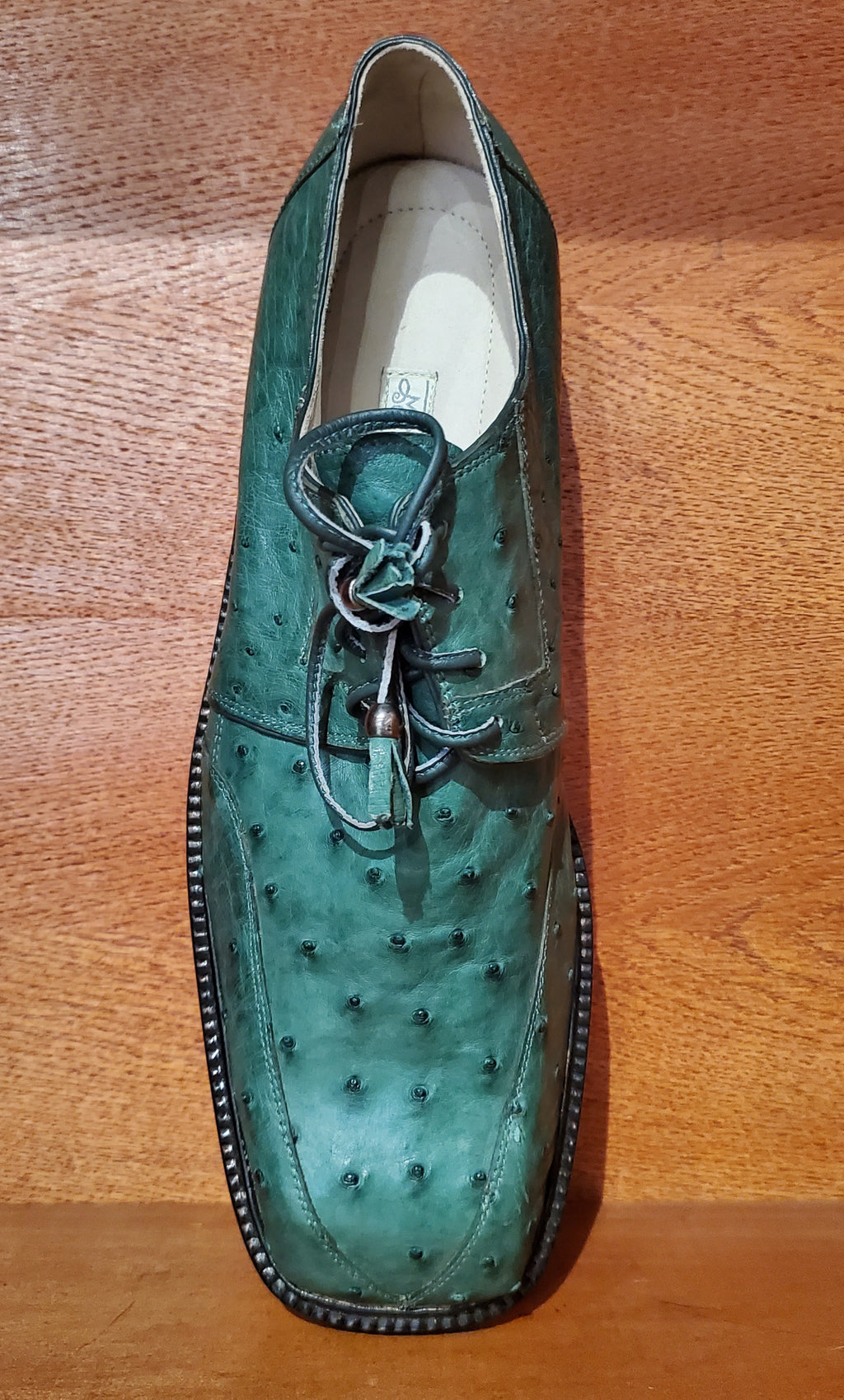 Green Ostrich Dress Shoe US Men's 10.5 image 2