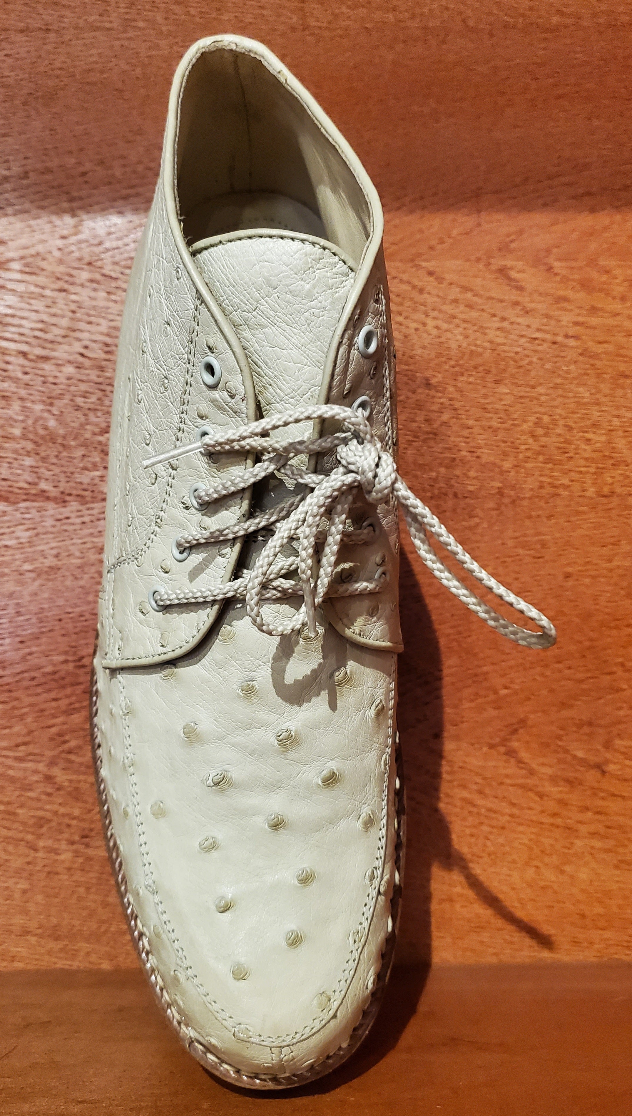 Genuine White Ostrich 8D US Men's 10.5 image 2