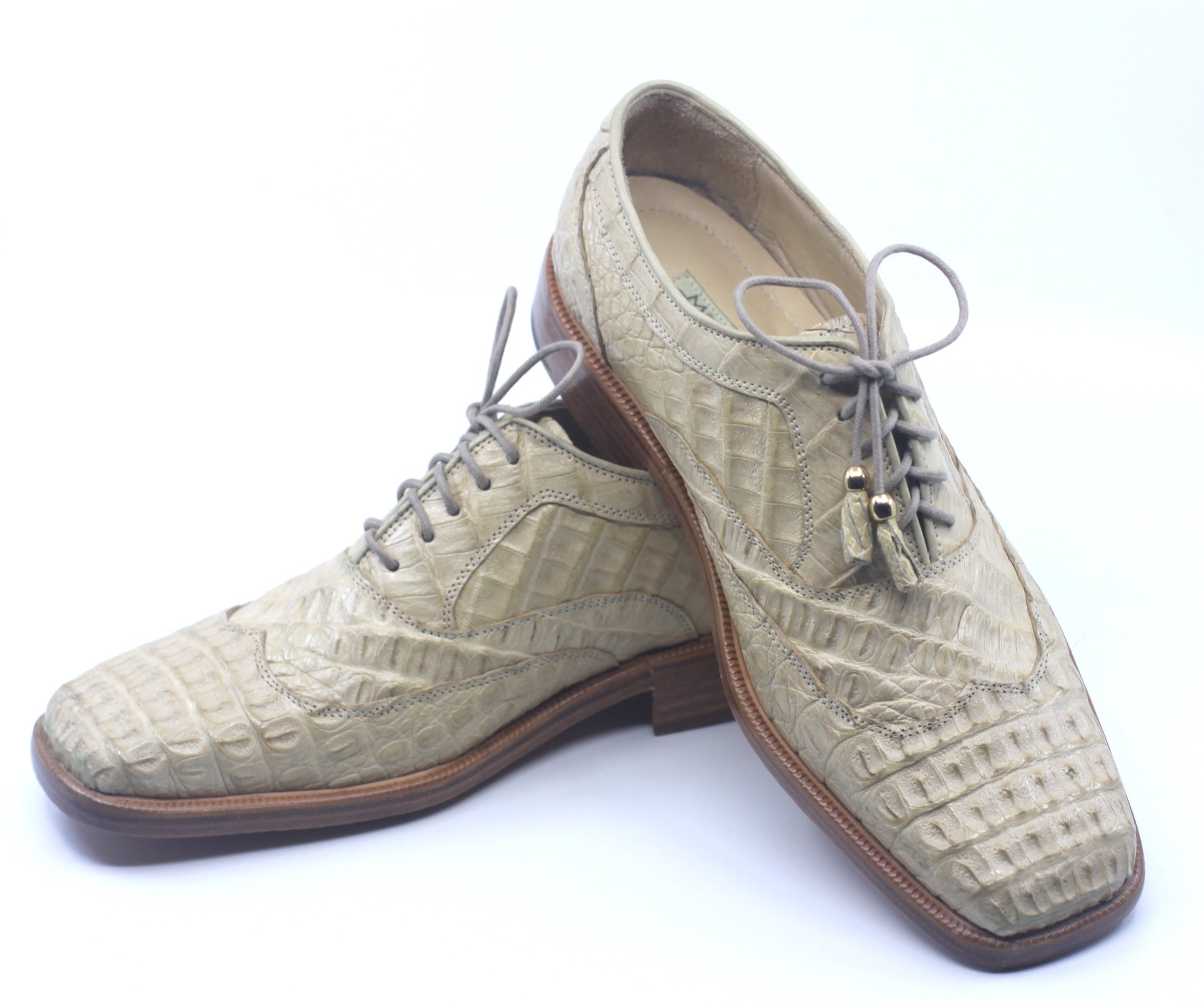 Full Crocodile Beige Dress Shoe US Men 10 image 3