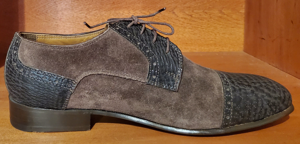 Brown Buffalo & Suede Cap Toe US Men's 10.5 image 0
