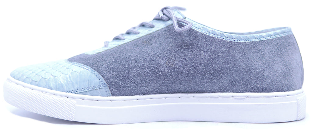 Genuine Gray Suede & Baby Blue Python 8.5-US Women's image 1