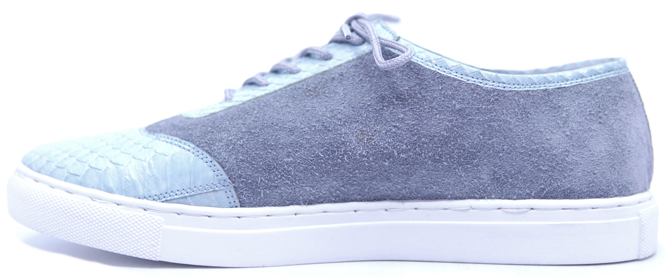 Genuine Gray Suede & Baby Blue Python 8.5-US Women's image 1
