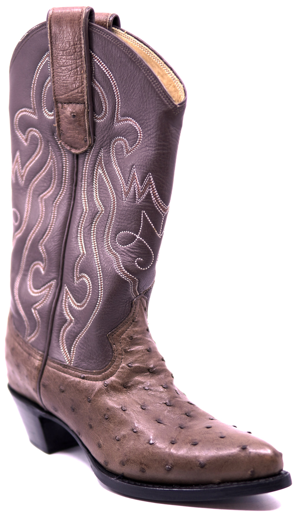 Genuine Brown Ostrich Cowboy Boots image 2