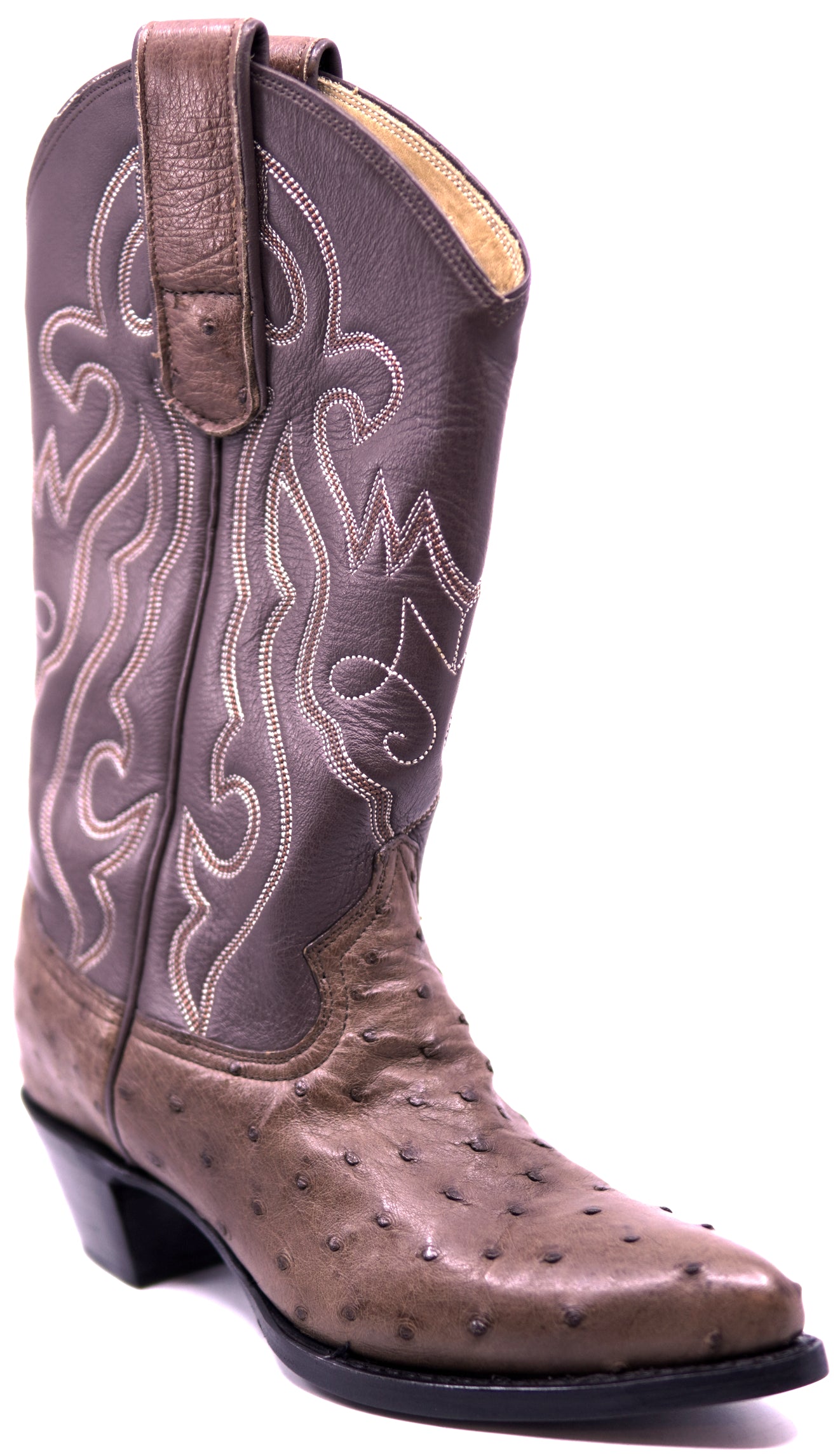 Genuine Brown Ostrich Cowboy Boots image 2
