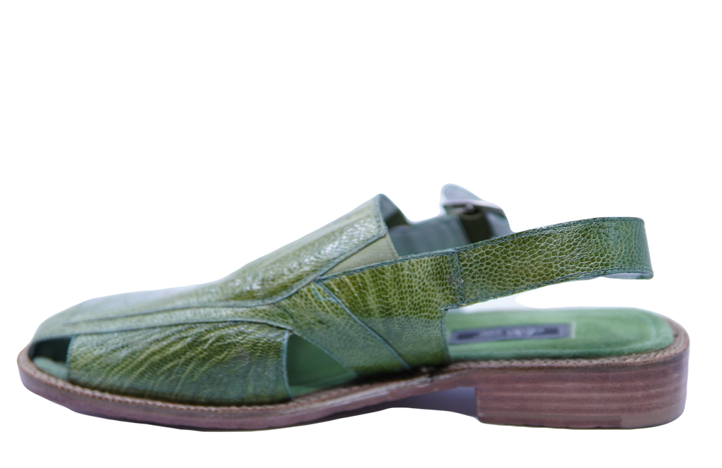 Green Ostrich Leg Sandals US 11 image 2