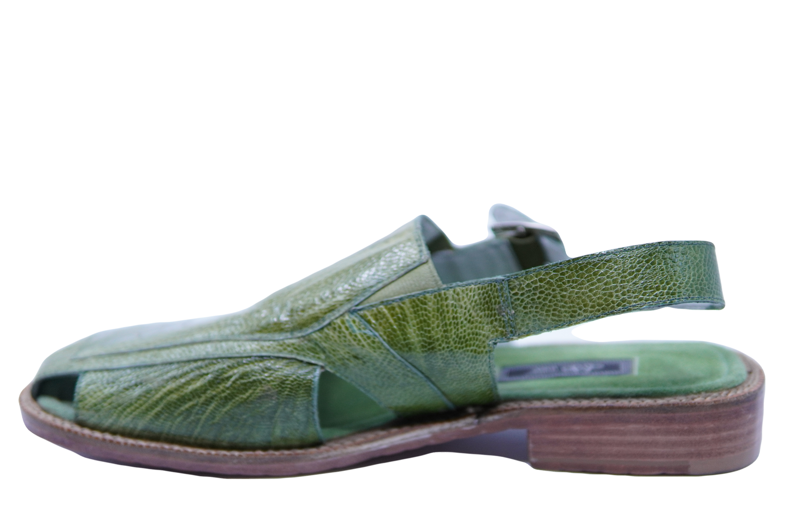 Green Ostrich Leg Sandals US 11 image 2