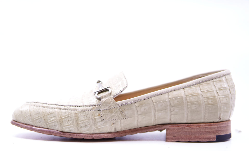 Beige Caiman Belly Loafers US 10 image 2