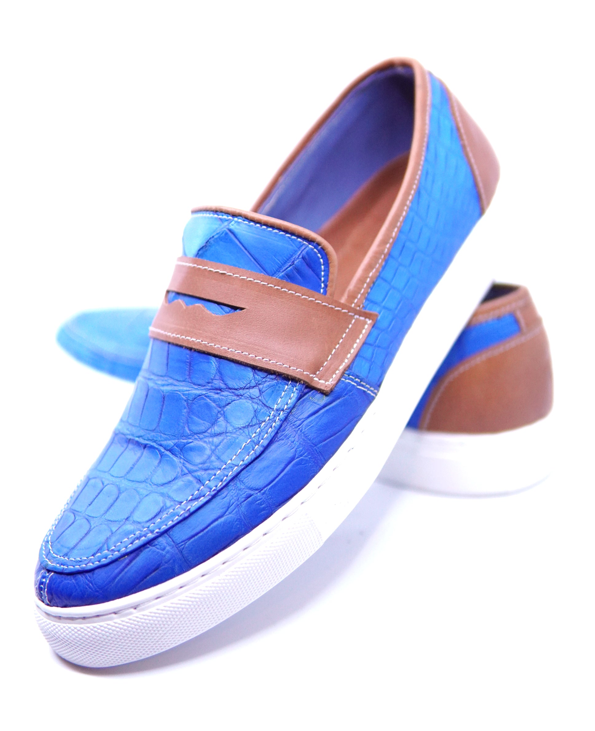 Royal Blue Alligator Boat Sneaker US 10.5 image 4