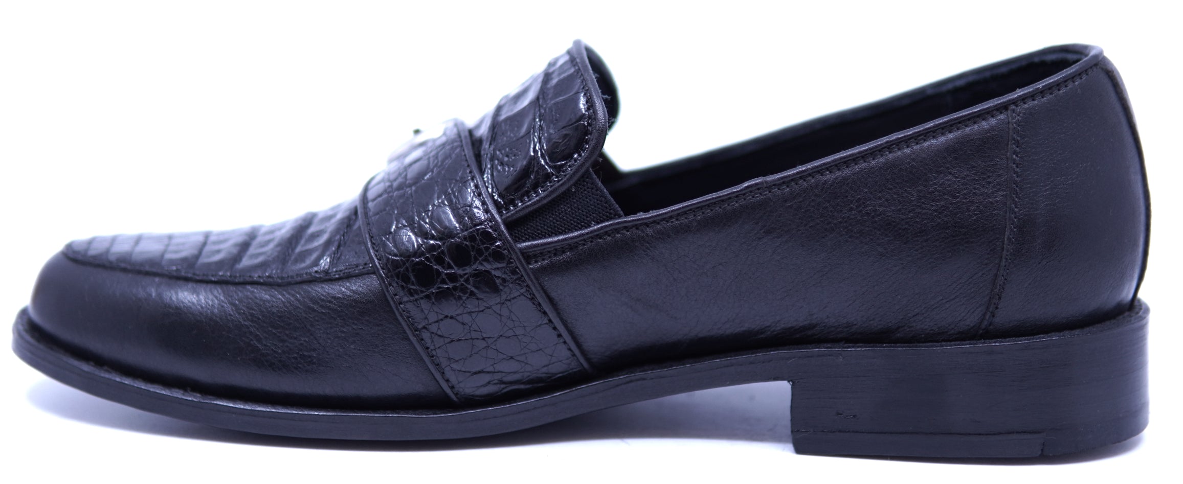 Genuine Crocodile & Leather Loafer Dress Shoe 12-US Men's image 1