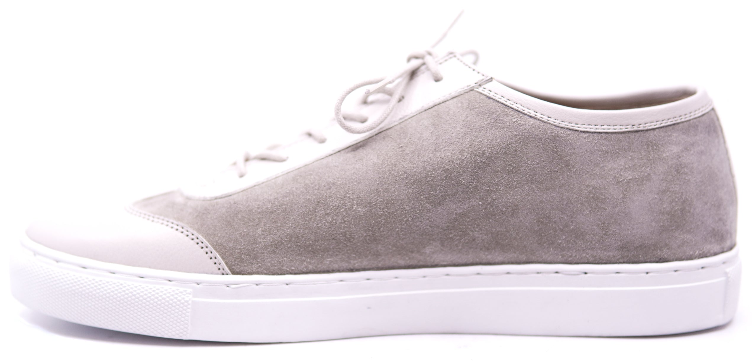 Genuine Beige Leather & Suede Sneakers image 1