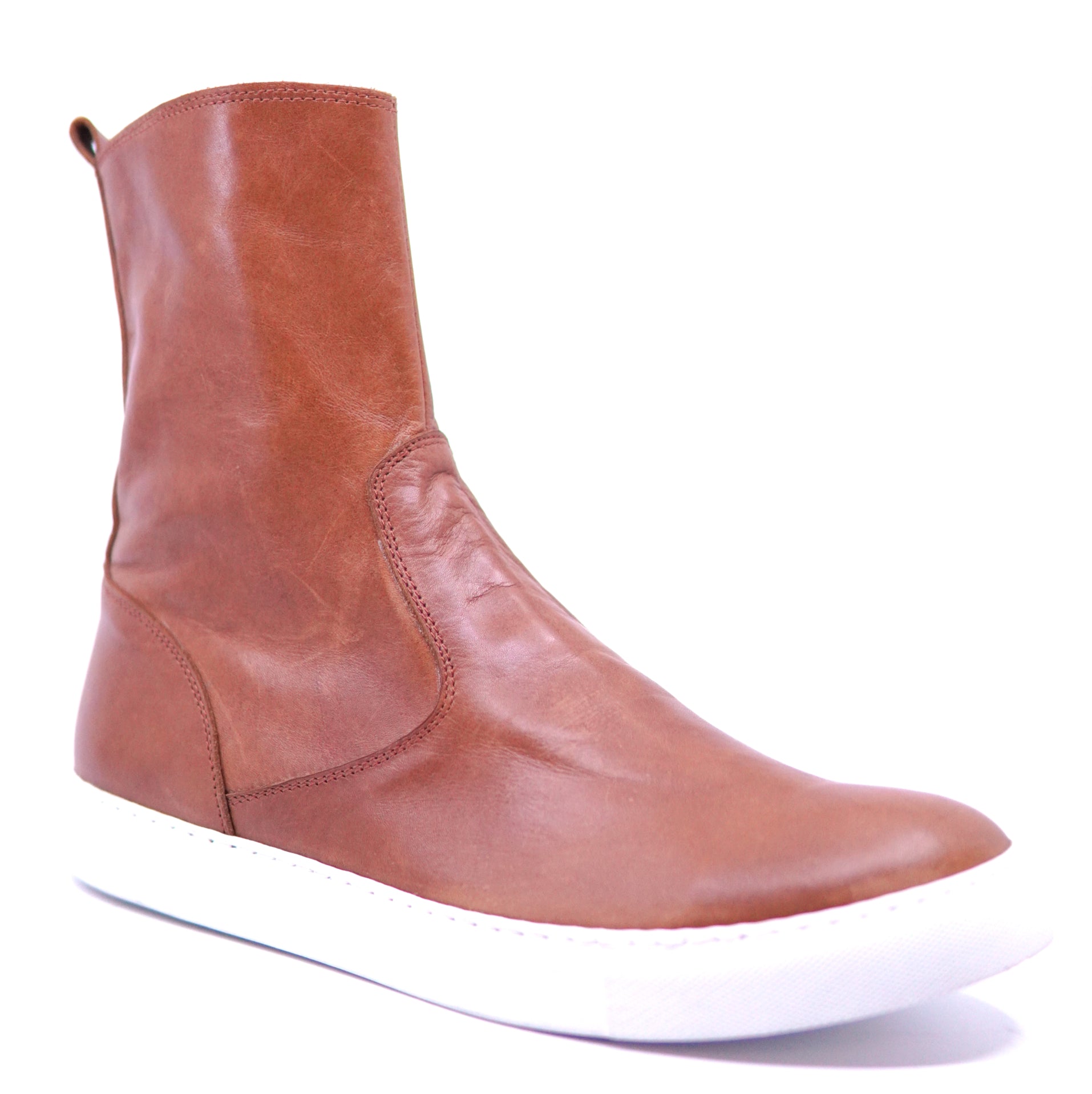 Cognac Leather Boot Sneakers image 1